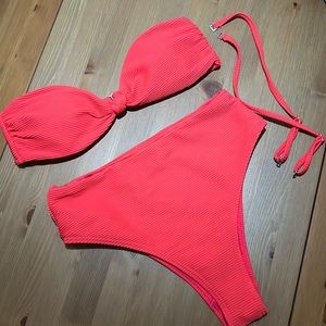 Billabong tanlines bandeau and high rise bikini set